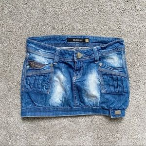 Denim mini skirt